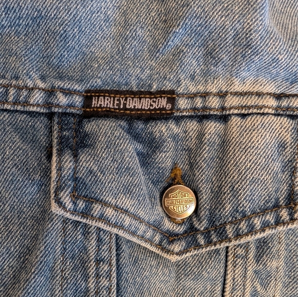 Harley Davidson Motorcycles Men's Embroidered Denim Jean Jacket XXL - Picture 8 of 12